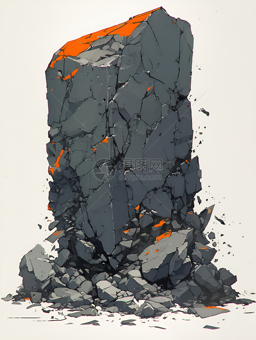 彩绘黑色岩石图片