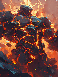火山爆发素材火山爆发的瞬间插画