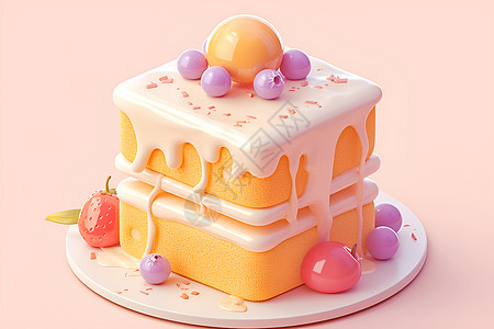 蛋糕造型卡通造型的蛋糕插画