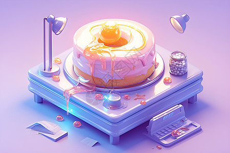 魔幻世界的蛋糕背景图片