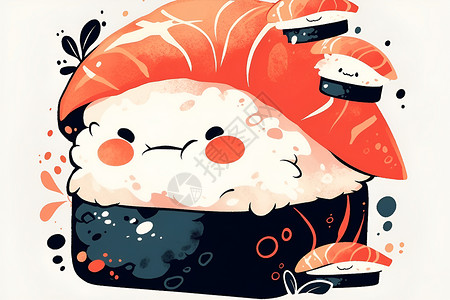 动漫风卡通寿司背景图片