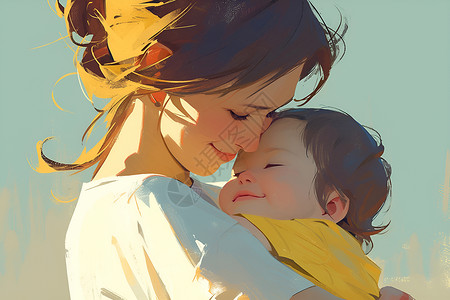 怀抱孩子的母亲背景图片