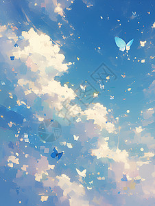 云间的银白蝴蝶高清图片