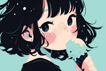 冰淇淋少女背景图片