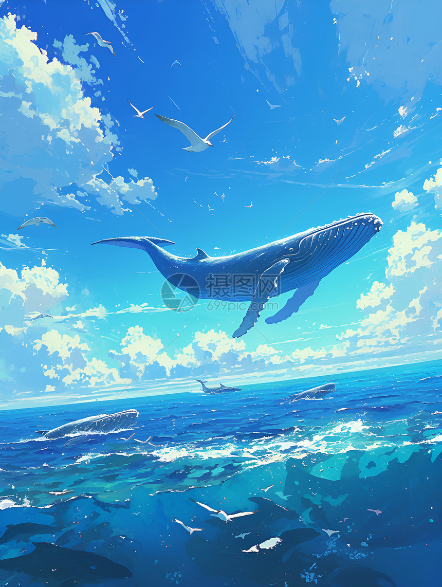 海洋中的鲸鱼图片