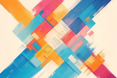 背景拼接素材彩色抽象的几何方块插画