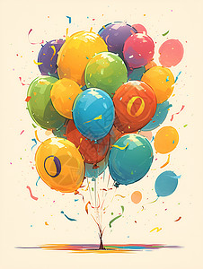 设计的梦幻色彩气球背景图片