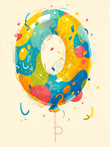 设计的奇幻彩色气球背景图片