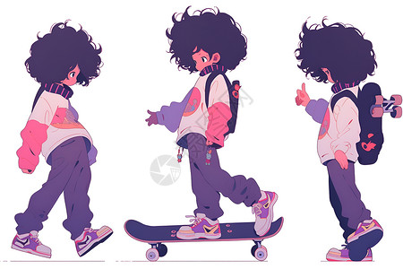 滑板少年背景图片