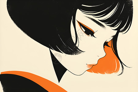 日本绘画素材日本艺妓风格插画