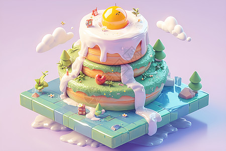 甜点世界美味的蛋糕世界插画