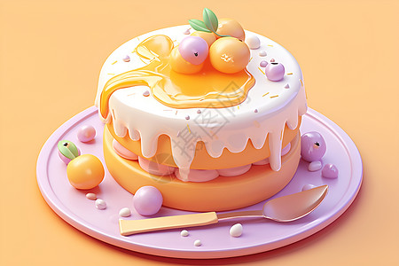 甜食物果酱蛋糕插画