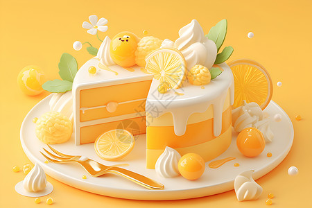 柠檬蛋糕背景图片