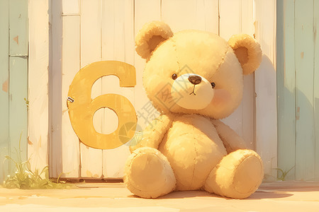 可爱的小熊和数字背景图片