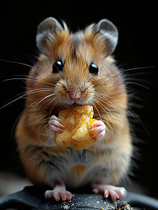 可爱仓鼠啃坚果背景图片