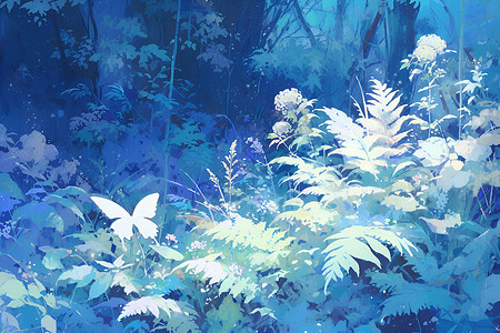 森林中的仙蝶背景图片