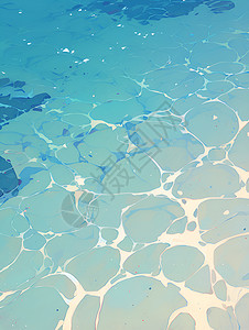 碧水潺潺清凉的水插画