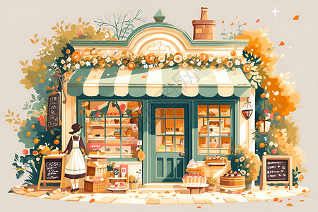 甜美的糖果屋背景图片