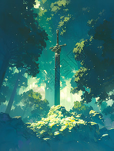 神秘岛的巨剑传说背景图片