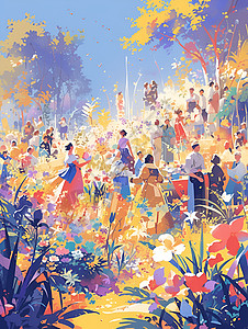 欢乐花园派对背景图片