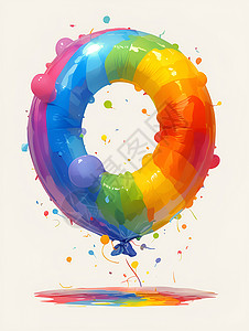 梦幻的彩虹气球背景图片