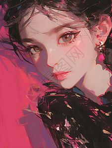 美丽的少女插画背景图片