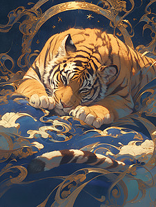 老虎的精美艺术画作背景图片