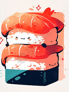 可爱叠加的寿司背景图片