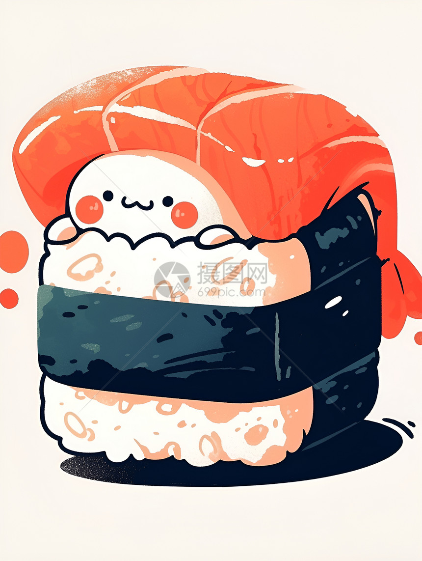 色彩斑斓的可爱寿司图片