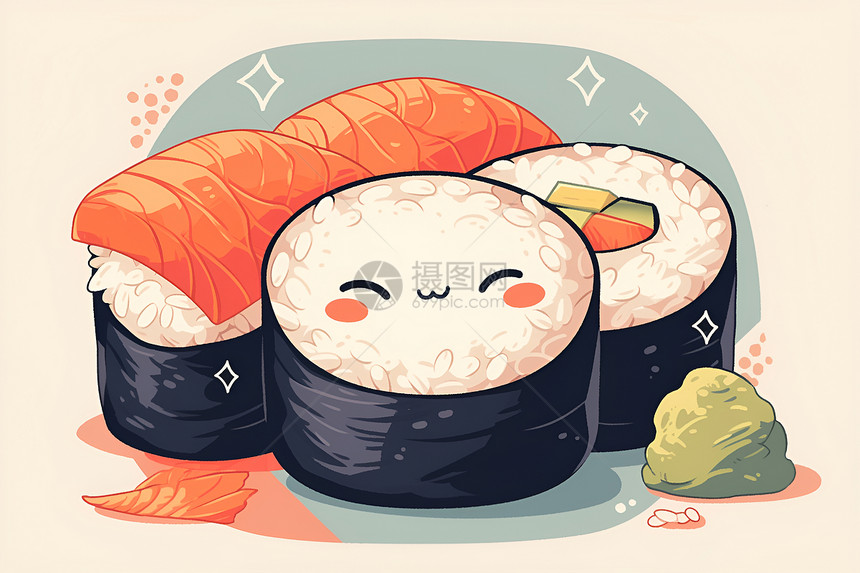 可爱的寿司插形象图片