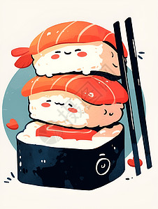 简洁寿司插图背景图片