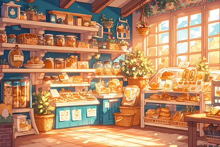 温馨的美食店背景图片