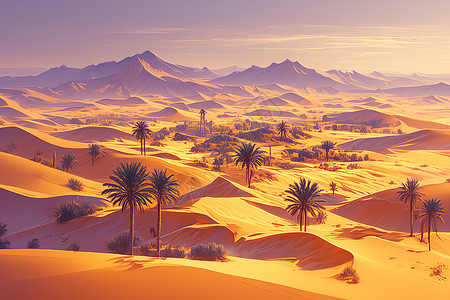 沙漠的自然美景背景图片