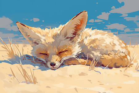 沙漠狐狸的哀嚎插画
