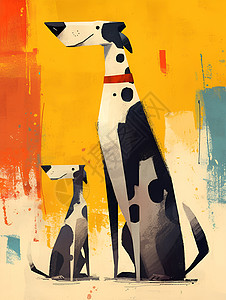 可爱狗狗的插画背景图片