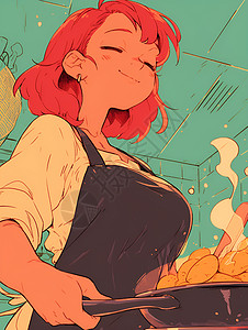 腌制烘烤香气四溢的炭烤红薯插画