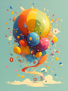 漂浮的气球背景图片