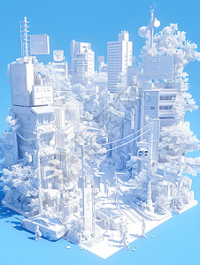 精心制作的城市模型背景图片