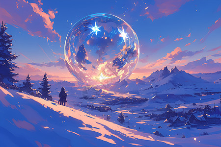 水晶球景观背景图片