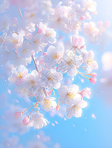 稚内公园春季公园内粉色樱花插画