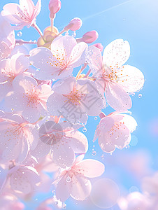 祭拜天公春天公园里盛开的樱花插画