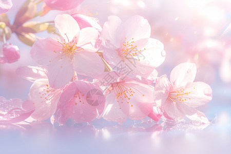 春日樱花绽放背景图片