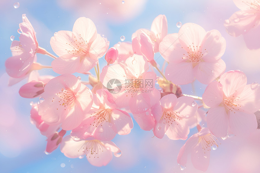 粉色樱花花海图片