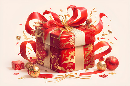 传统中国新年礼盒背景图片