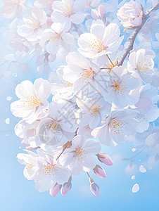春日公园粉色樱花盛开背景图片