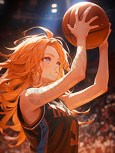 运动活力素材篮球女孩的传球插画