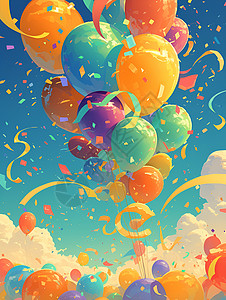 彩虹气球背景背景图片