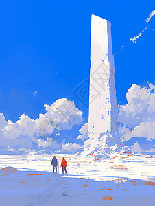 雪地中的巨塔背景图片
