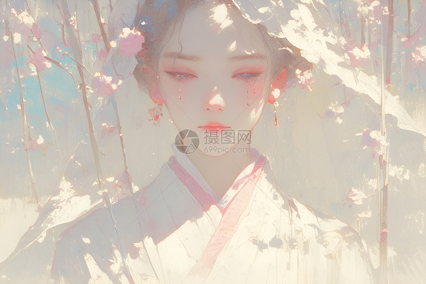 纯美少女插画图片