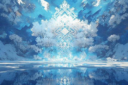 梦幻交织雪景背景图片